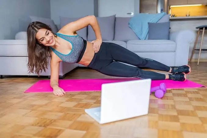Standing exercise flow in a residential living area